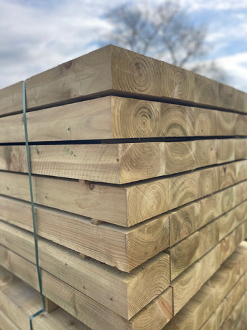 Treated timber sleepers